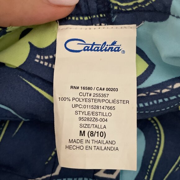 Vintage Y2K Catalina Board Shorts Coverup Women's M Blue Tropical Swim RARE NWT - Picture 8 of 12